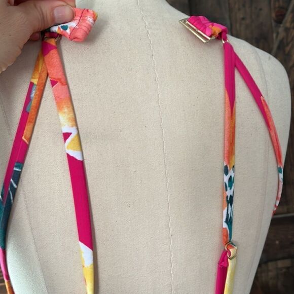 Kona Sol Women's Plus Size Strappy Back One Piece Swimsuit (Pink Floral) - Picture 10 of 15